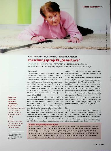 Vorschauseite 1: Forschungsprojekt „SensiCare“