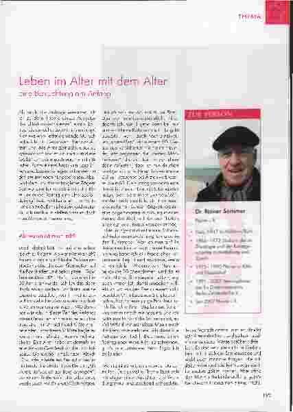 Vorschauseite 1: Leben im Alter mit dem Alter. Eine Betrachtung am Anfang.