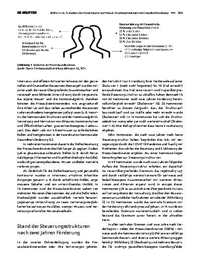Vorschauseite 2: Evaluation einer Förderung für kommunale Steuerungsstrukturen für Gesundheitsförderung