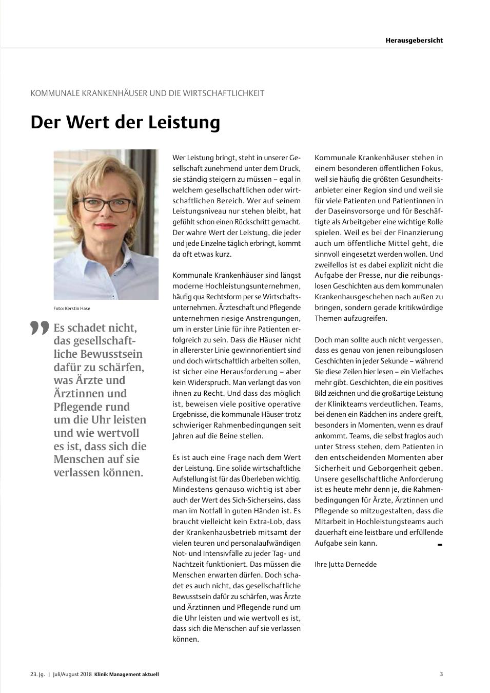Vorschauseite 1: Kommunale Krankenhäuser und die Wirtschaftlichkeit: Der Wert der Leistung