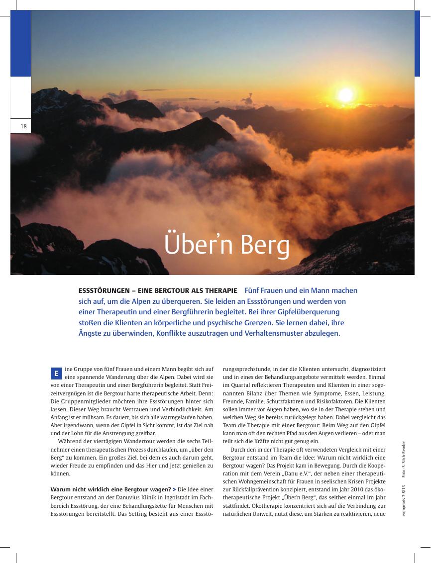 Vorschauseite 1: Essstörungen ? eine Bergtour als Therapie ? Über?n Berg