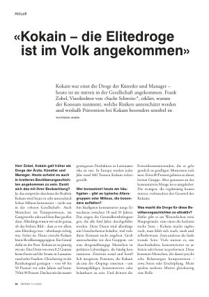 Vorschauseite 1: «Kokain – die Elitedroge ist im Volk angekommen»