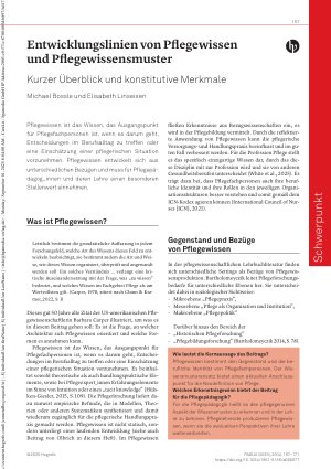 Vorschauseite 1: Entwicklungslinien von Pflegewissen und Pflegewissensmuster Kurzer Überblick und konstitutive Merkmale