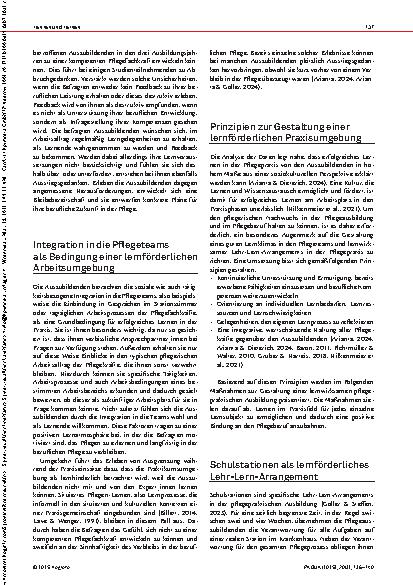 Vorschauseite 2: Wo ich lernen kann, will ich auch bleiben! Stärkung der Bleibebereitschaft durch eine lernförderliche Praxisumgebung