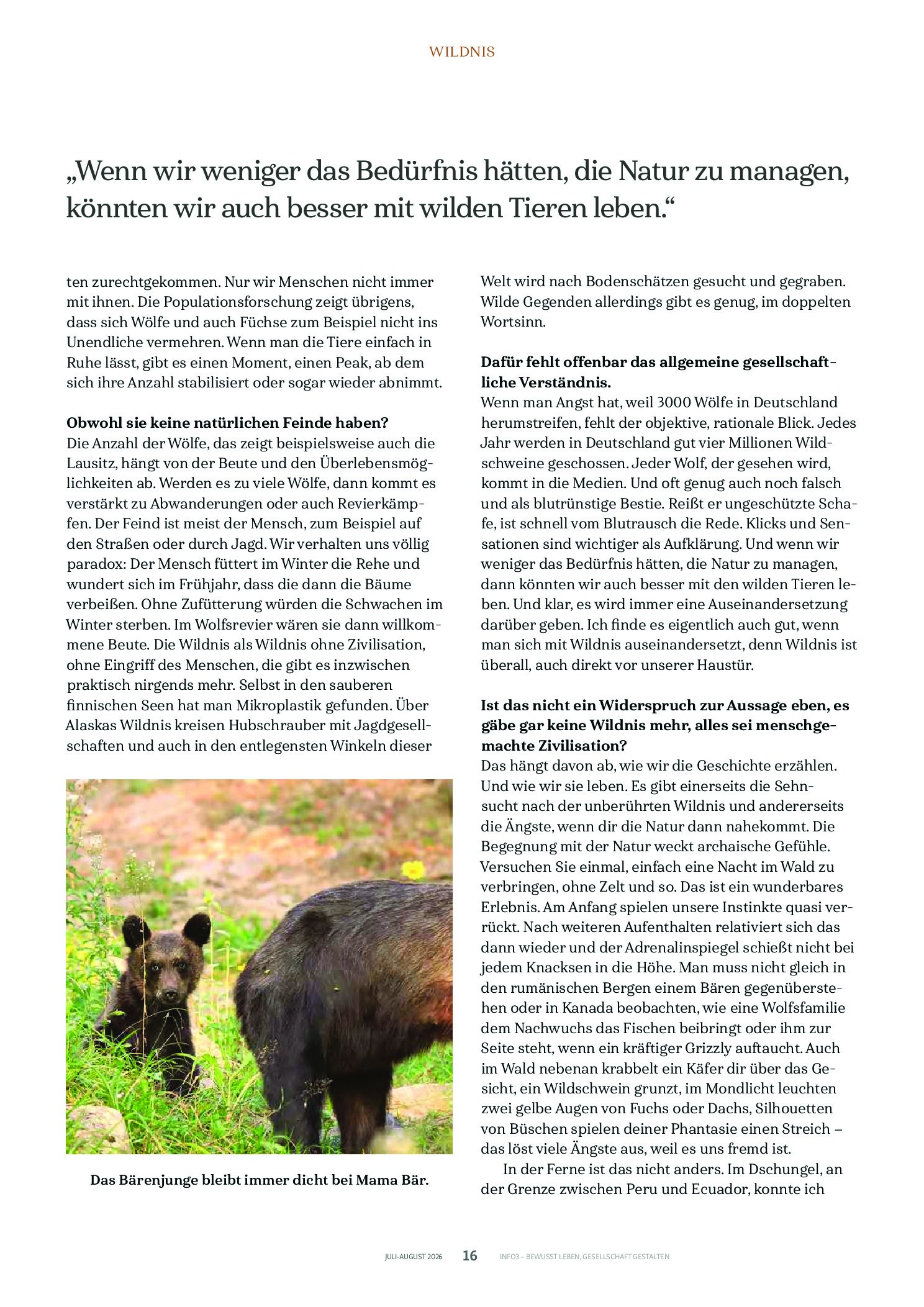 Vorschauseite 3: „Die Wölfe haben mich zur Wildnis gebracht“