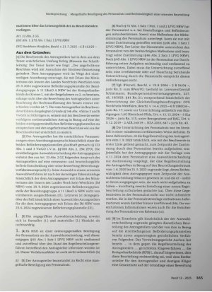 Vorschauseite 2: Mangelhafte Beteiligung des Personalrats und Rechtswidrigkeit einer erneuten Beurteilung im Stellenbesetzungsverfahren
