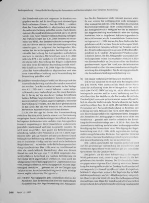 Vorschauseite 3: Mangelhafte Beteiligung des Personalrats und Rechtswidrigkeit einer erneuten Beurteilung im Stellenbesetzungsverfahren