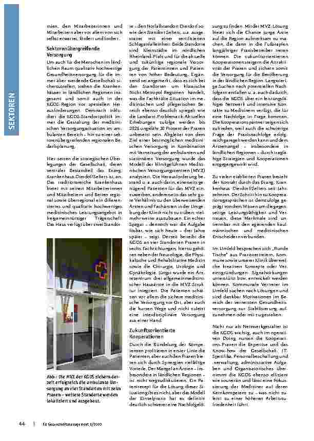 Vorschauseite 2: Herausforderungen bedeuten Chancen: Krankenhausgesellschaft Dierdorf/Selters gestaltet erfolgreich sektorenübergreifende Versorgung im ländlichen Raum.