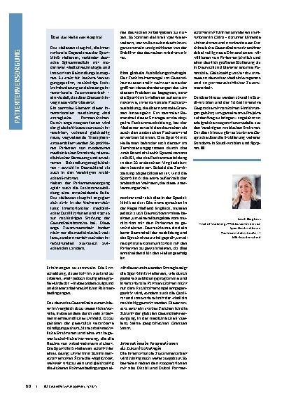 Vorschauseite 3: Gesundheitsversorgung neu gedacht Die Zukunft der Medizin ist internationa