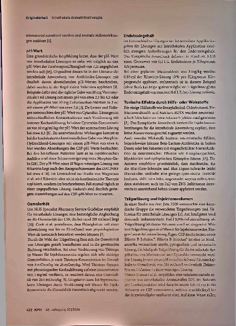 Vorschauseite 4: Intrathekale Arzneimitteltherapie: Aspekte der Herstellung und Therapieplanung am Beispiel von Ribavirin bei Bornavirus-Enzephalitis