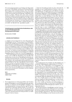 Vorschauseite 1: Unterbringung im psychiatrischen Krankenhaus oder in einer Entziehungsanstalt; Darlegungsanforderungen