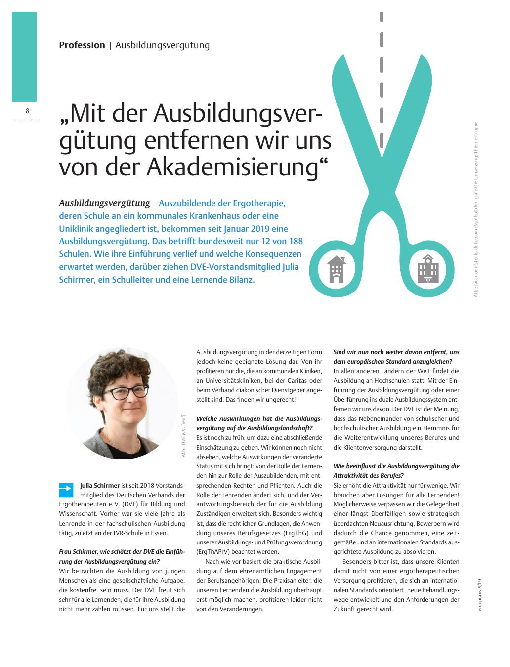 Vorschauseite 1: ?Mit der Ausbildungsvergütung entfernen wir uns von der Akademisierung? ? Ausbildungsvergütung