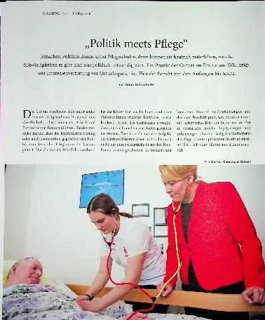 Vorschauseite 1: "Politik meets Pflege"