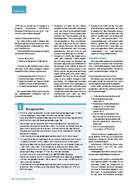 Vorschauseite 2: DFG-MAKund BAT-Werte-Liste 2024 – Teil 2 Formaldehydabspalter gelten als krebserzeugend