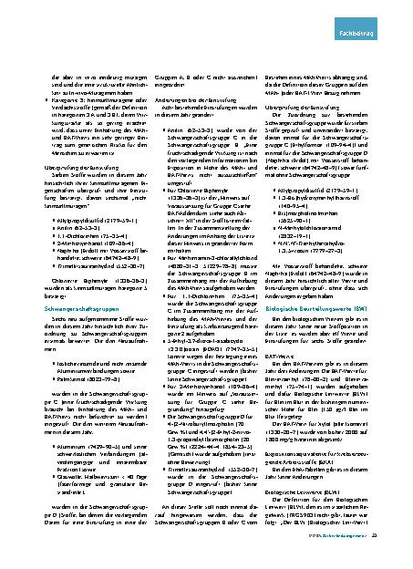Vorschauseite 3: DFG-MAKund BAT-Werte-Liste 2024 – Teil 2 Formaldehydabspalter gelten als krebserzeugend