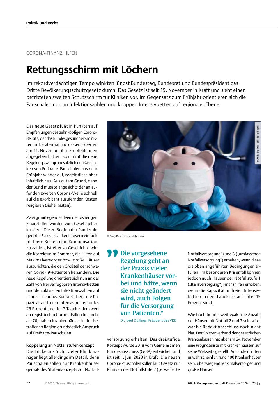 Vorschauseite 1: Corona-Finanzhilfen: Rettungsschirm mit Löchern
