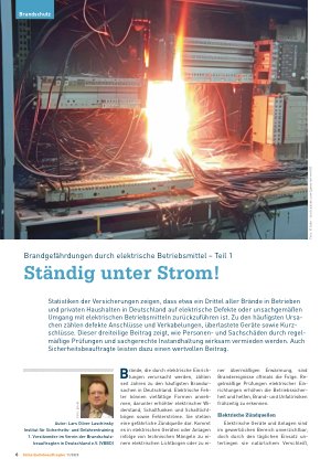 Vorschauseite 1: Brandgefährdungen durch elektrische Betriebsmittel – Teil 1 Ständig unter Strom!