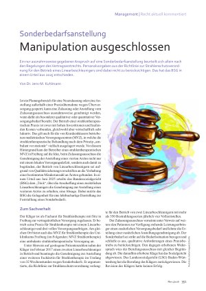 Vorschauseite 1: Sonderbedarfsanstellung Manipulation ausgeschlossen