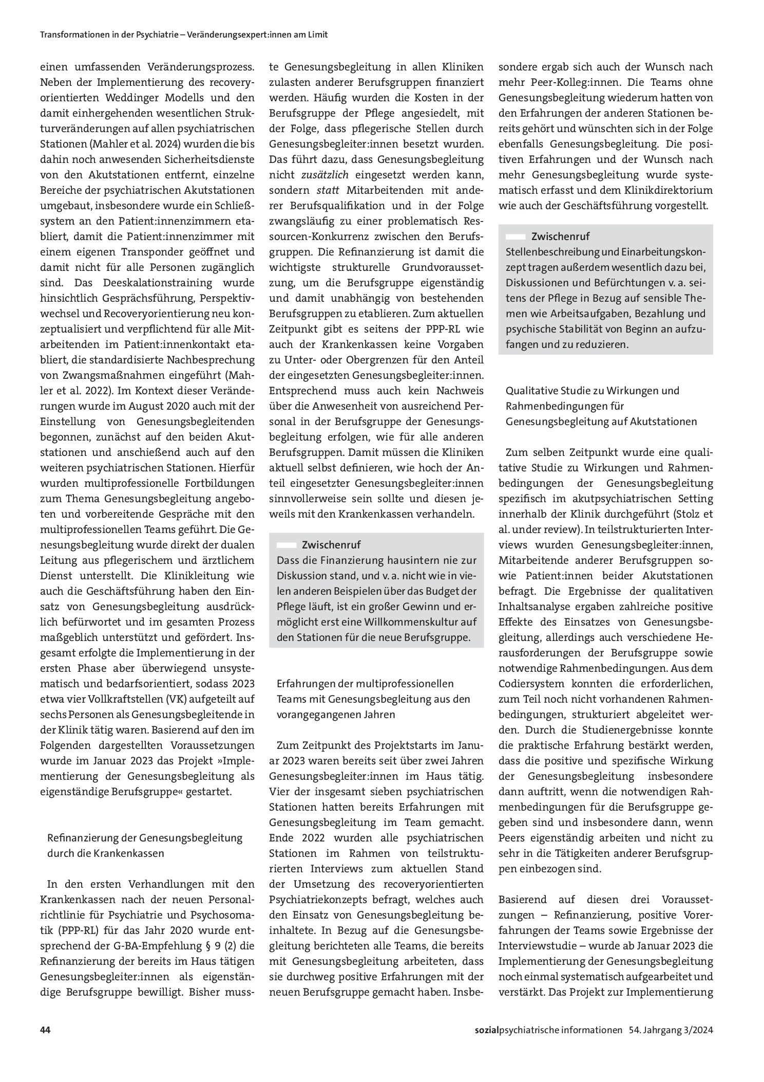 Vorschauseite 2: Zwischen Gleichstellung und Individualität: Genesungsbegleitung als eigenständige Berufsgruppe implementieren