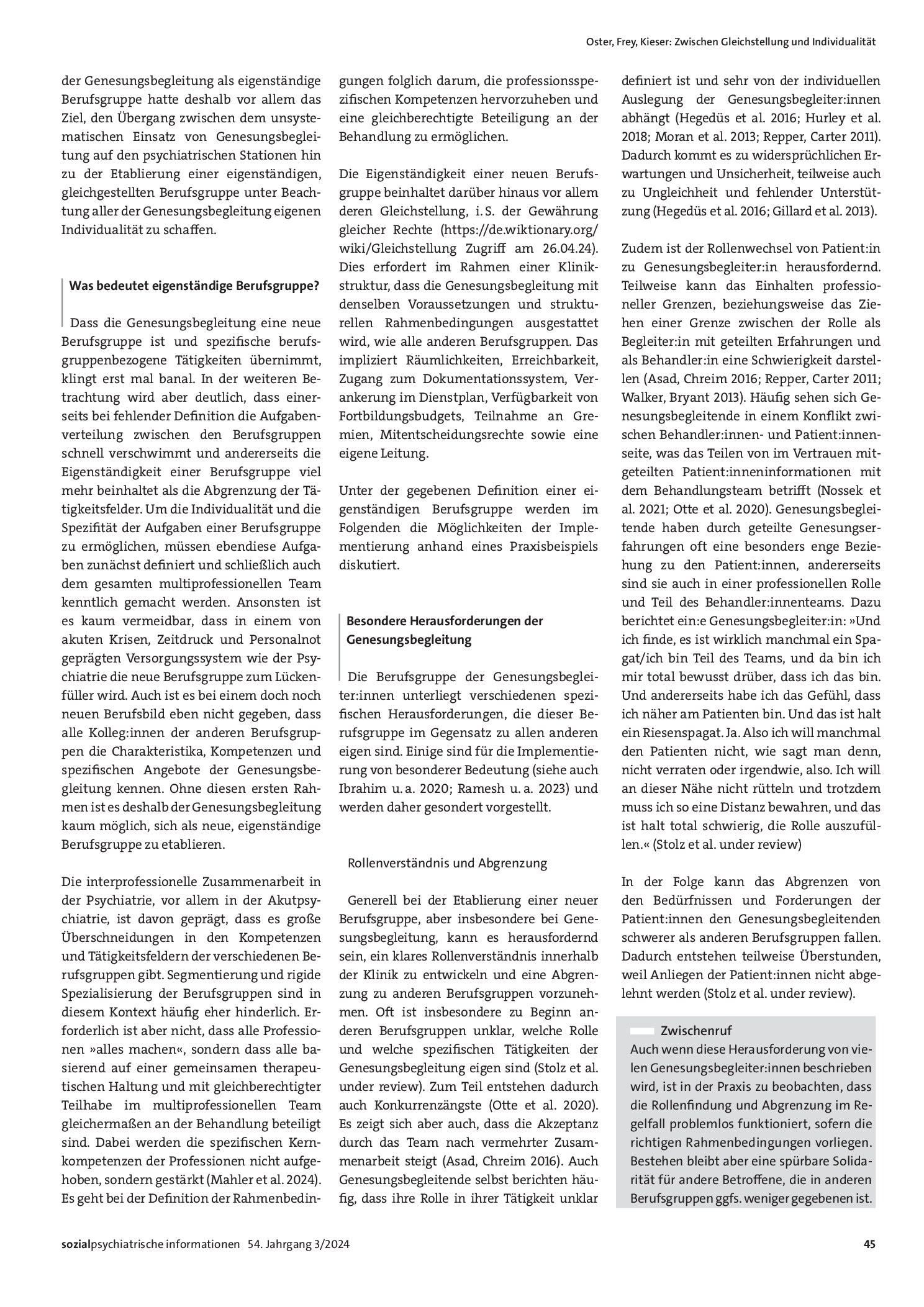 Vorschauseite 3: Zwischen Gleichstellung und Individualität: Genesungsbegleitung als eigenständige Berufsgruppe implementieren