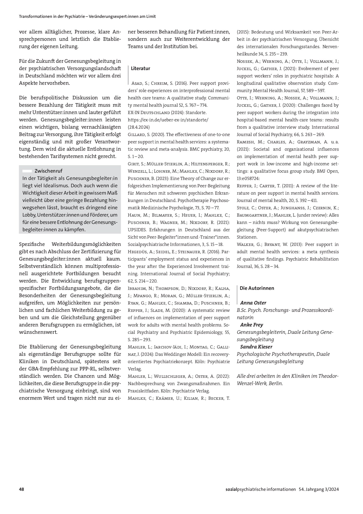 Vorschauseite 6: Zwischen Gleichstellung und Individualität: Genesungsbegleitung als eigenständige Berufsgruppe implementieren