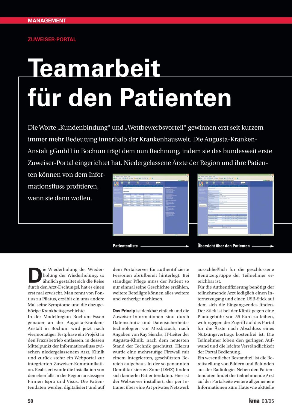 Vorschauseite 1: Teamarbeit für den Patienten