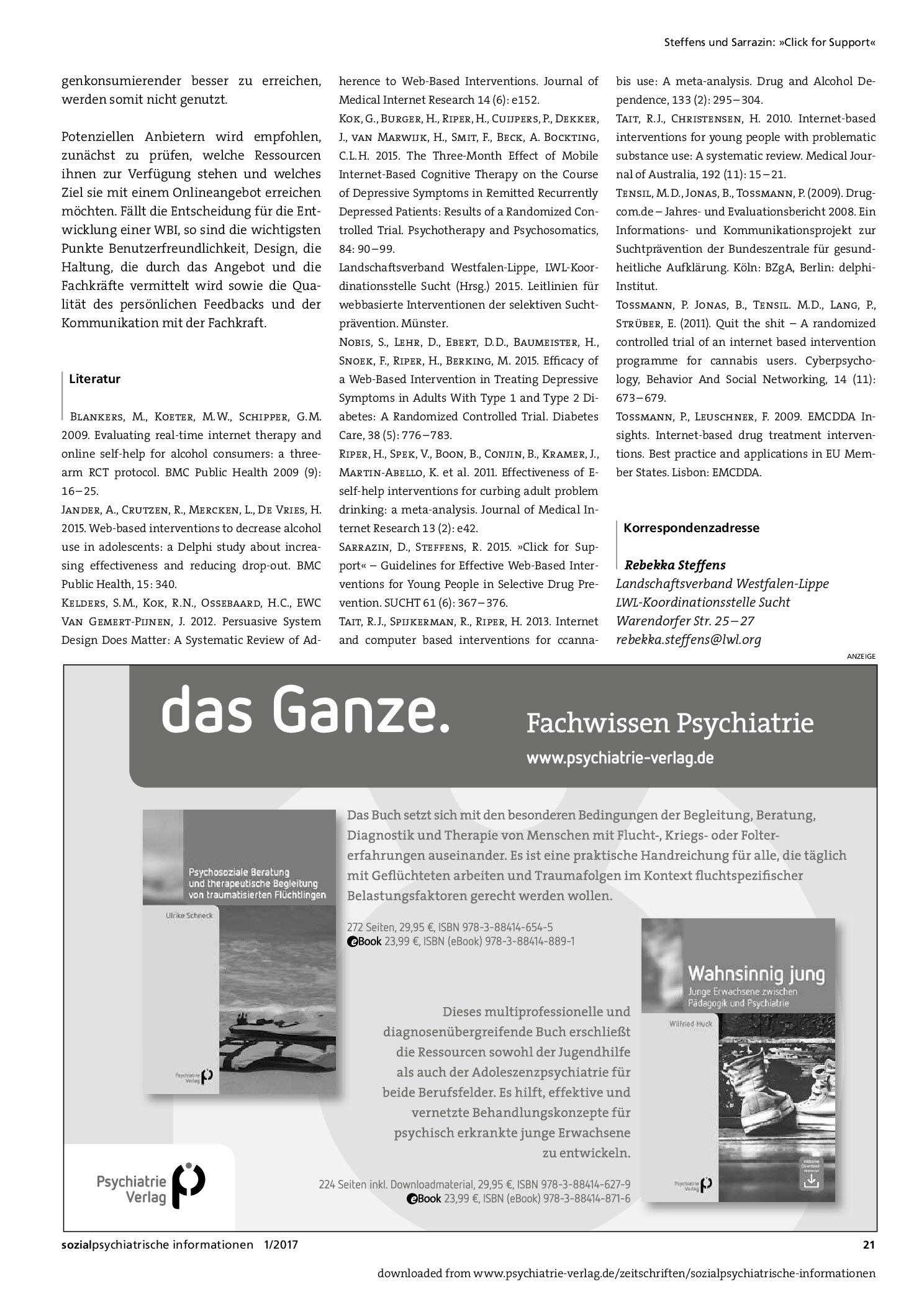 Vorschauseite 3: Click for Support: Webbasierte Interventionen in der Suchthilfe und Suchtprävention
