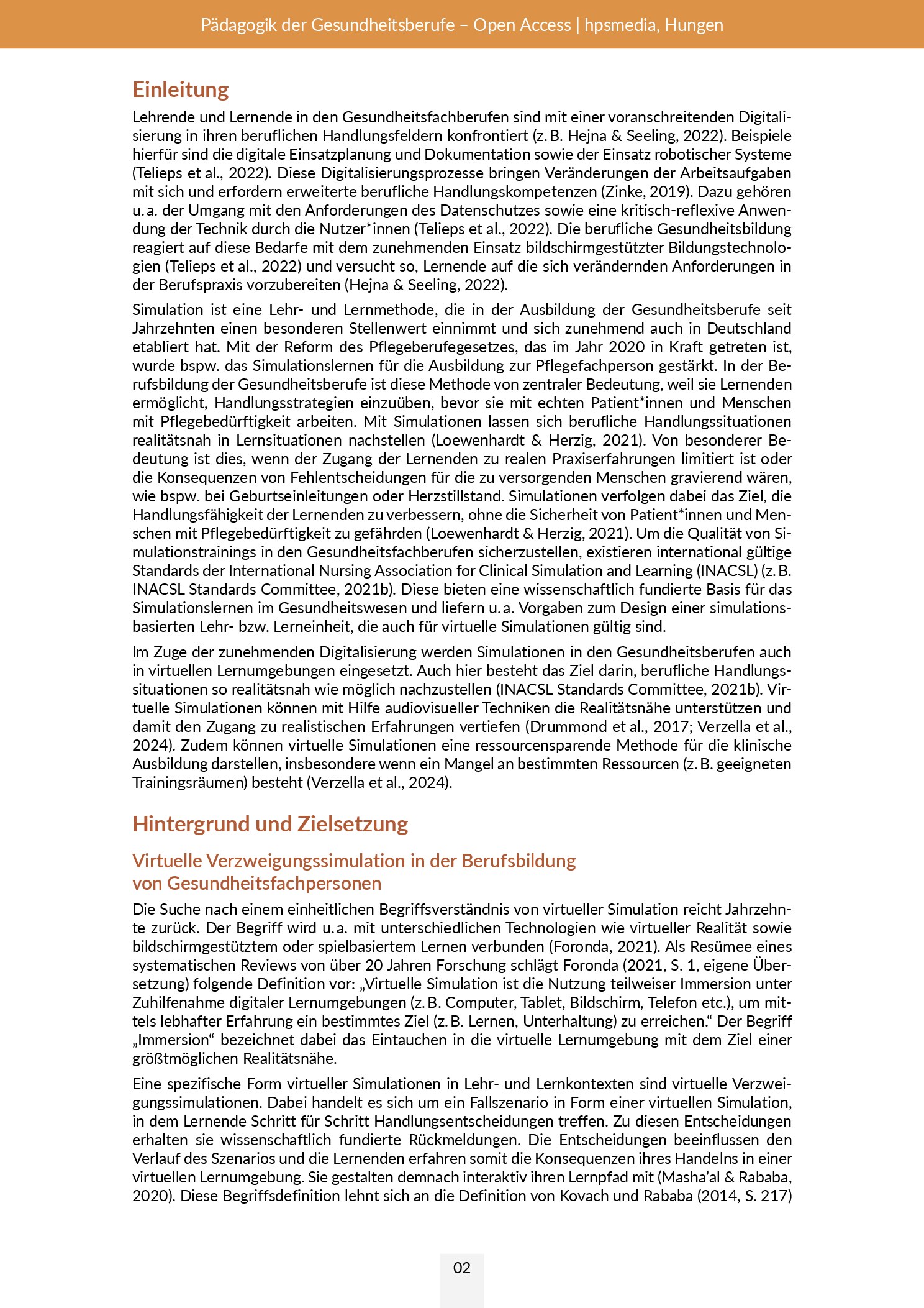 Vorschauseite 2: Der Einsatz virtueller Verzweigungssimulationen zur Vermittlung beruflicher Kompetenzen in der Berufsbildung von Gesundheitsfachpersonen