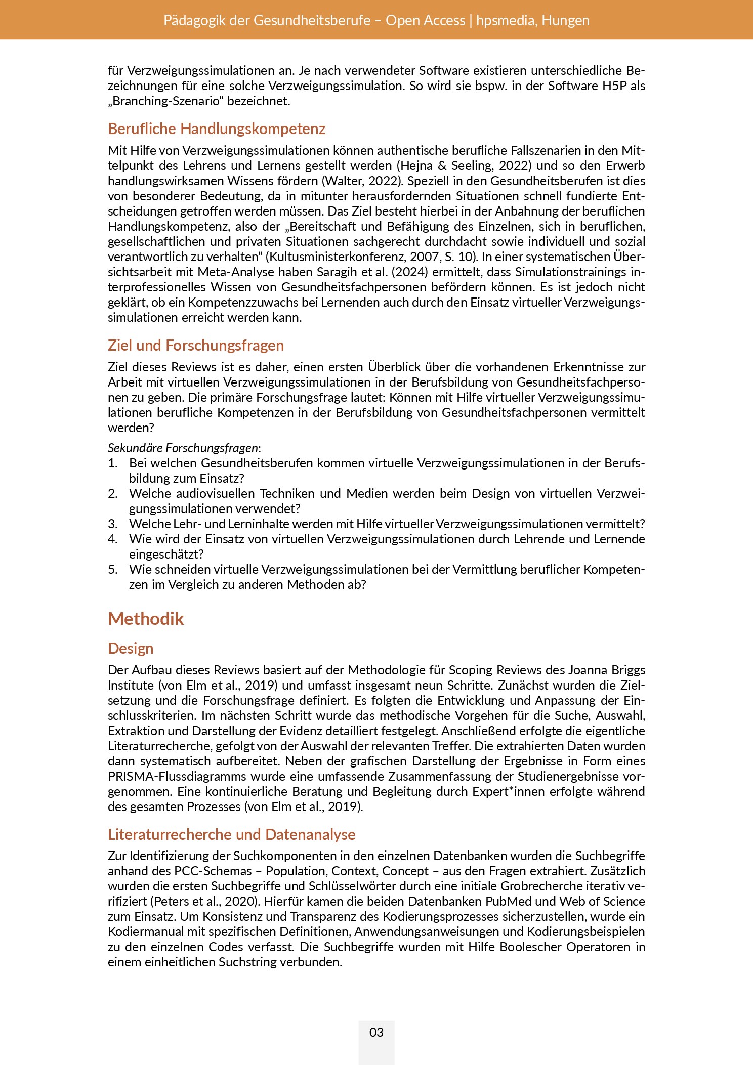 Vorschauseite 3: Der Einsatz virtueller Verzweigungssimulationen zur Vermittlung beruflicher Kompetenzen in der Berufsbildung von Gesundheitsfachpersonen