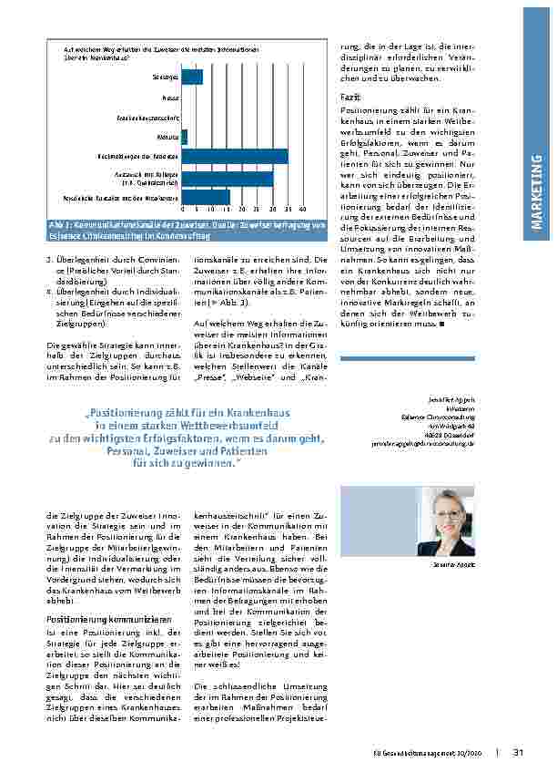 Vorschauseite 3: Positionierung, Positionierung, Positionierung. Die drei wichtigen Wettbewerbsfaktoren für Krankenhäuser.
