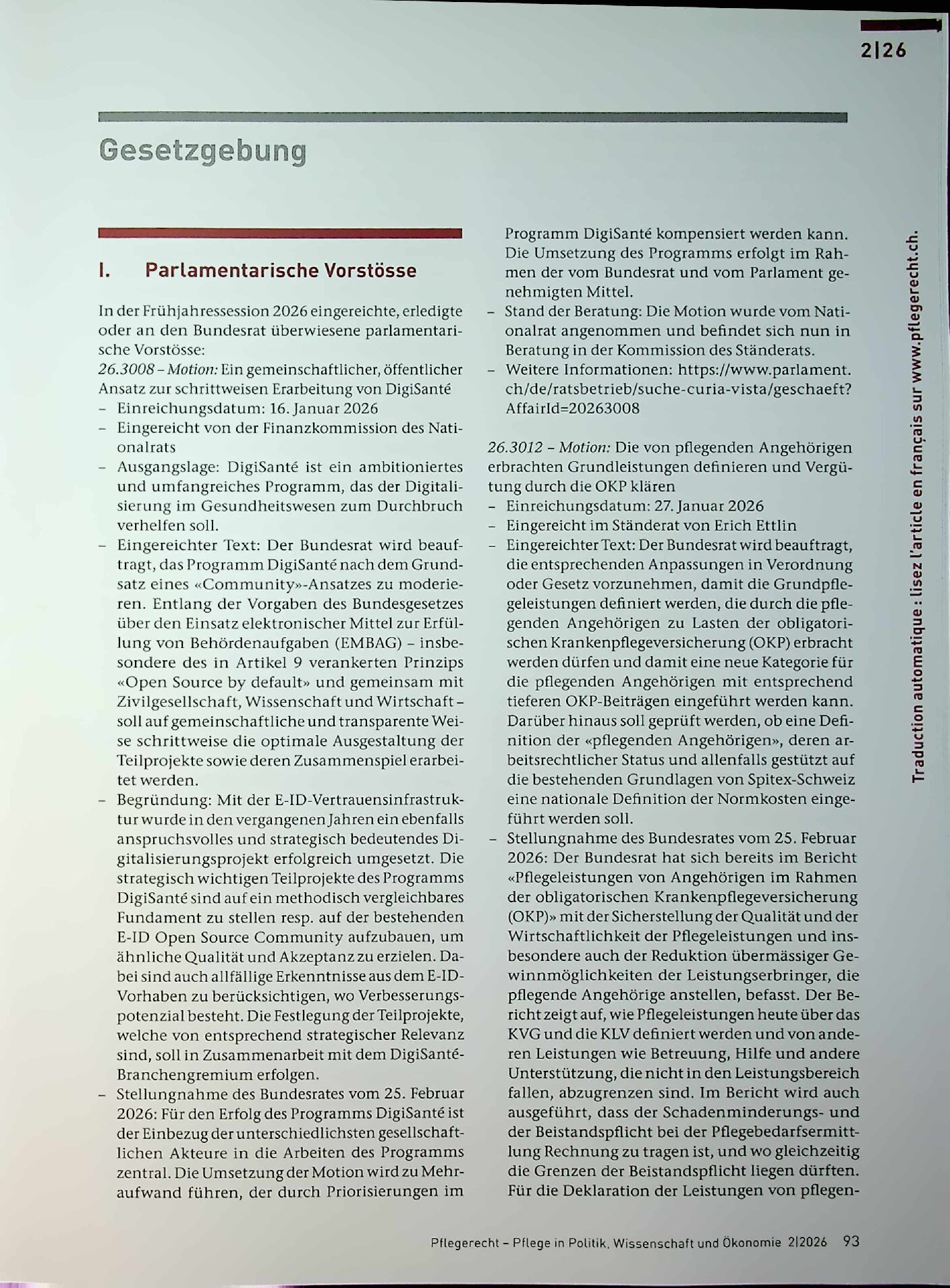 Vorschauseite 1: Gesetzgebung