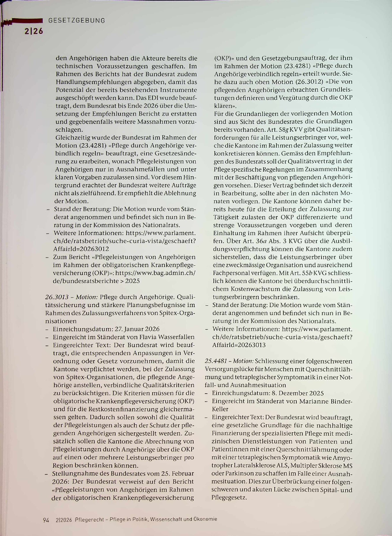 Vorschauseite 2: Gesetzgebung