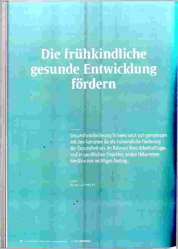Vorschauseite 1: Die frühkindliche gesunde Entwicklung fördern