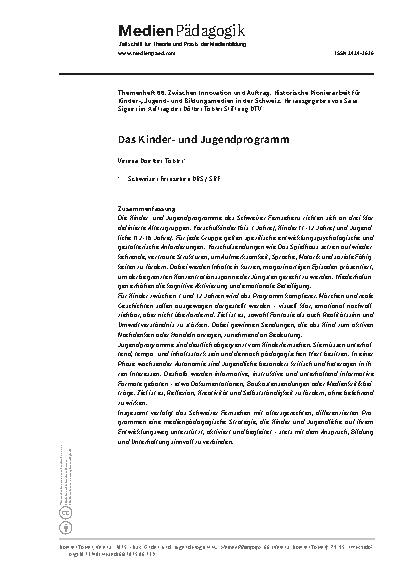 Vorschauseite 1: Das Kinderund Jugendprogramm