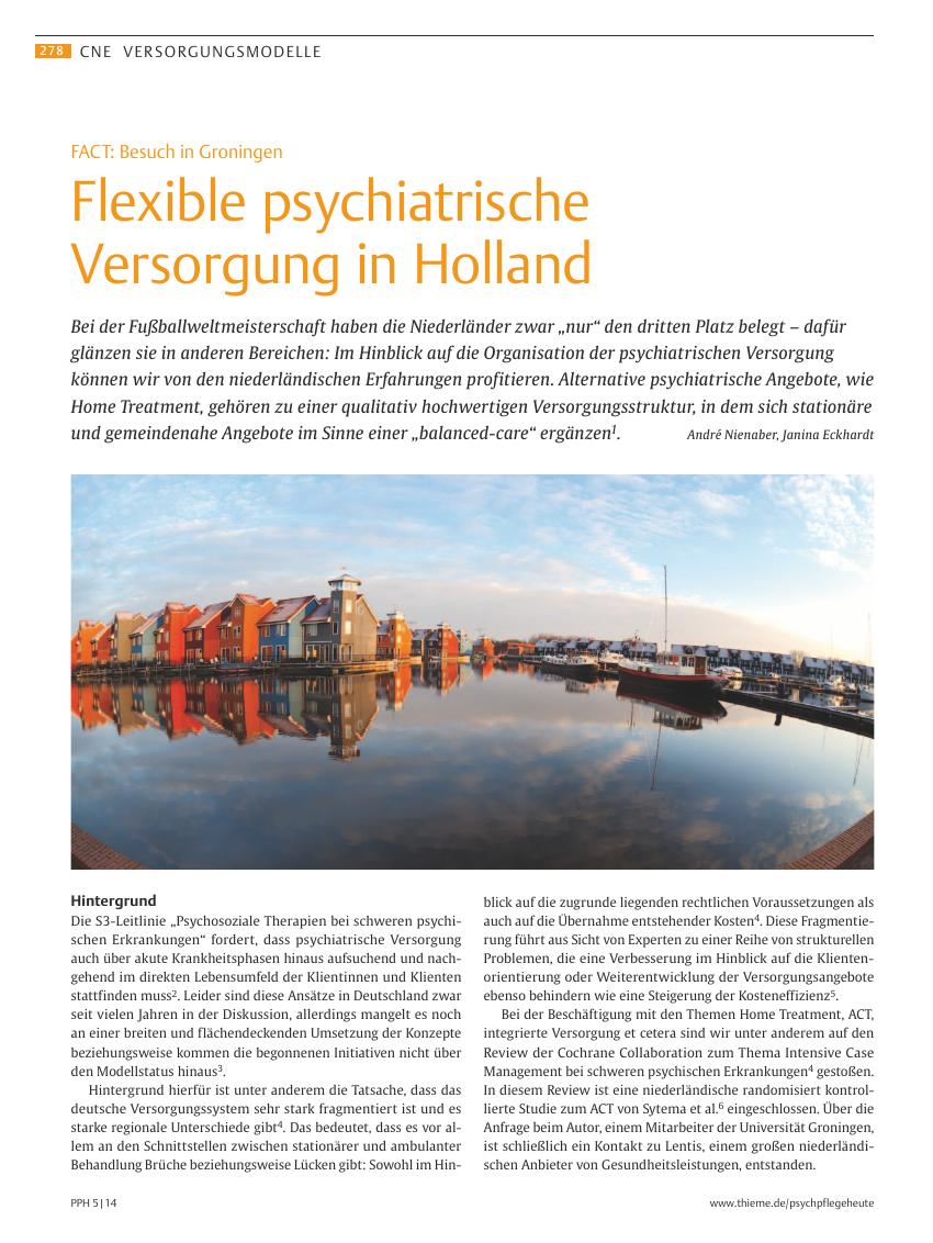 Vorschauseite 1: Flexible psychiatrische Versorgung in Holland