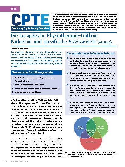 Vorschauseite 1: Die Europäische Physiotherapie-Leitlinie Parkinson und spezifische Assessments (Auszug