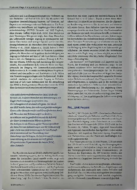 Vorschauseite 2: Palliative Care bei Menschen mit Beeinträchtigungen