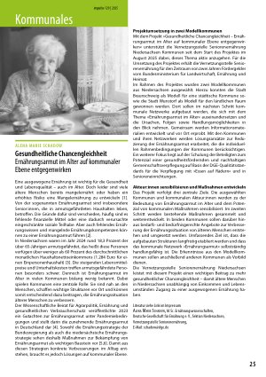 Vorschauseite 1: Gesundheitliche Chancengleichheit Ernährungsarmut im Alter auf kommunaler Ebene entgegenwirken