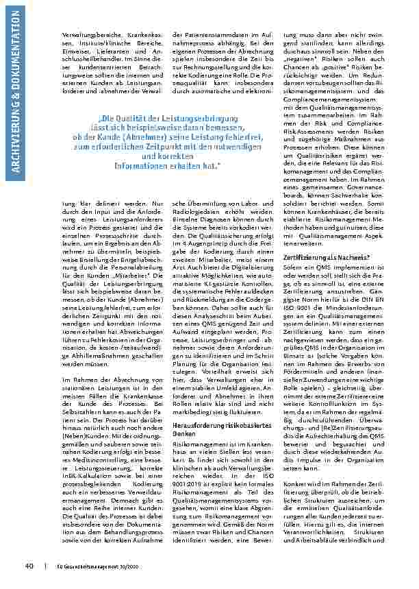 Vorschauseite 3: Wissen, wie man es (noch) besser machen kann? Qualitätsmanagement in der Krankenhausverwaltung