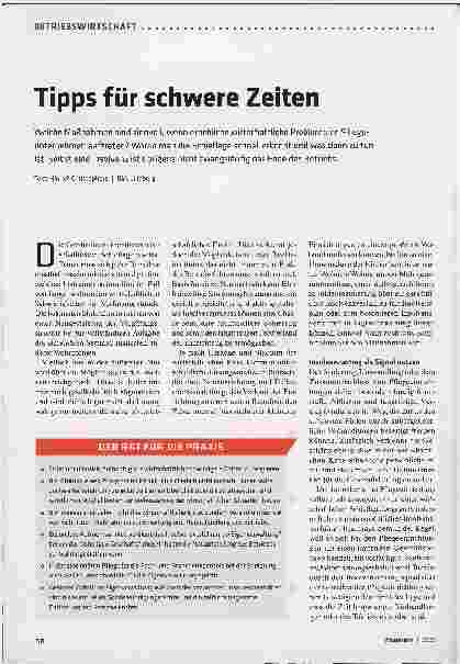Vorschauseite 1: Tipps für schwere Zeiten
