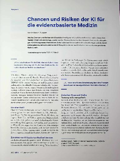 Vorschauseite 1: Chancen und Risiken der Kl für die evidenzbasierte Medizin