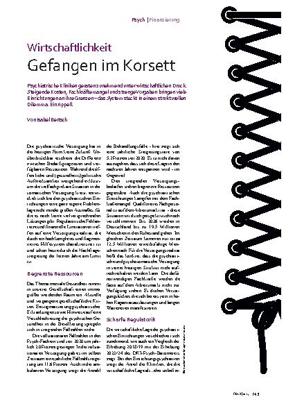 Vorschauseite 1: Wirtschaftlichkeit Gefangen im Korsett
