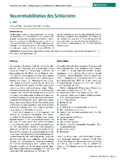 Vorschauseite 1: Neurorehabilitation des Schluckens