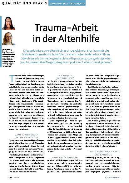 Vorschauseite 1: Trauma-Arbeit in der Altenhilfe