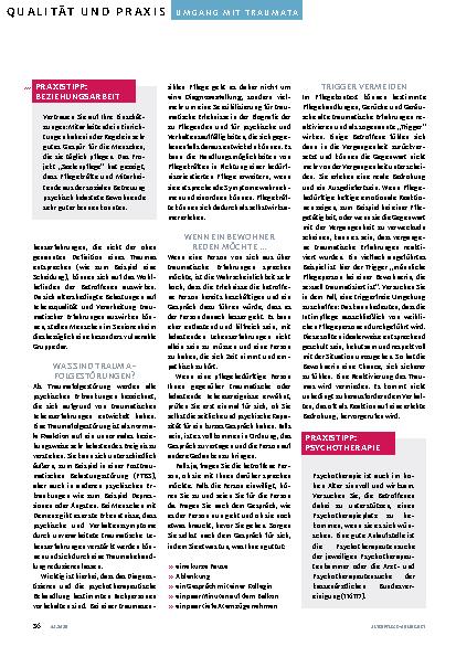 Vorschauseite 3: Trauma-Arbeit in der Altenhilfe