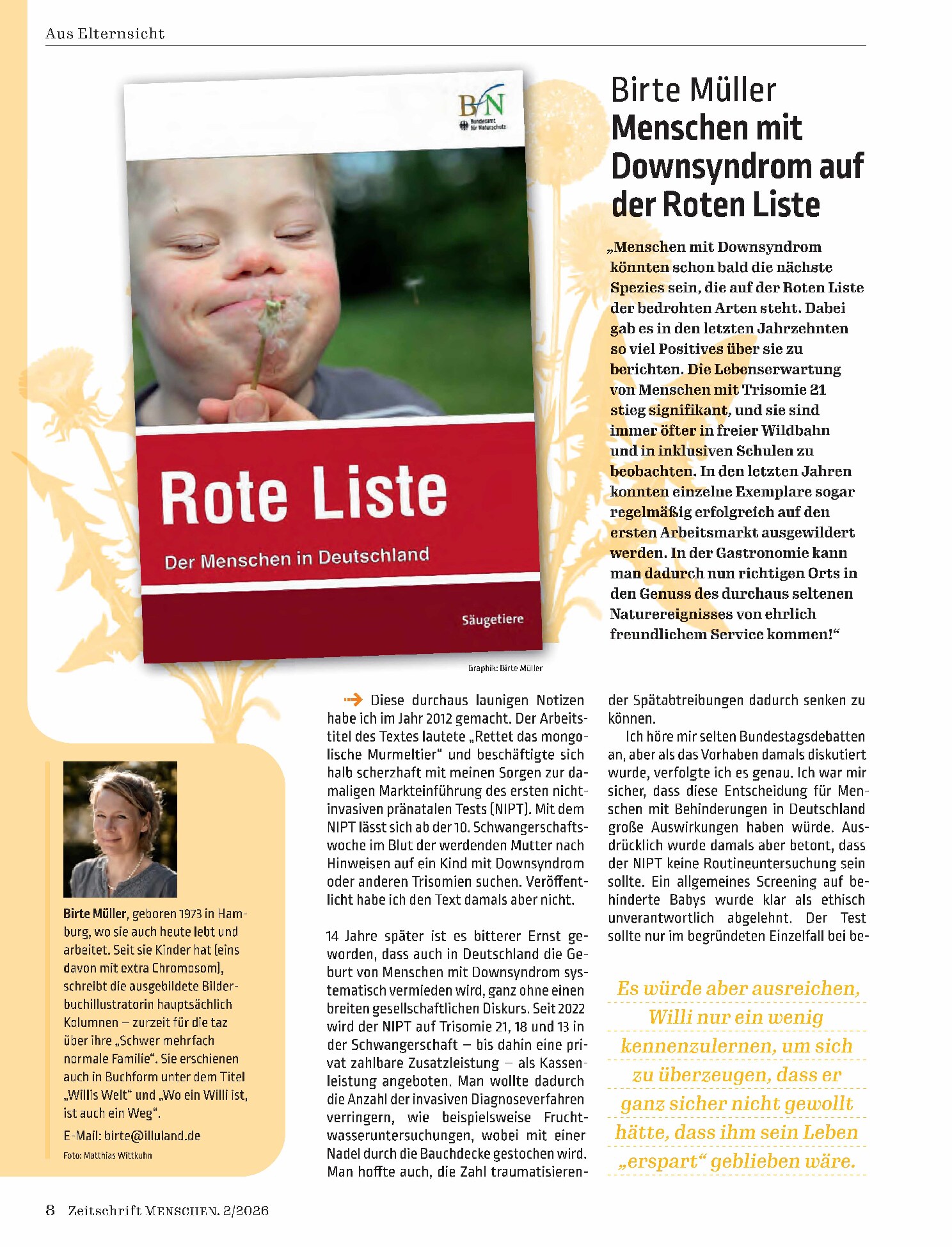 Vorschauseite 2: Menschen mit Downsyndrom auf der Roten Liste