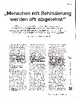 Vorschauseite 2: "Menschen mit Behinderung werden oft abgelehnt."