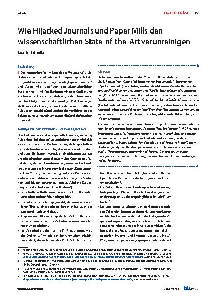 Vorschauseite 1: Wie Hijacked Journals und Paper Mills den wissenschaftlichen State-of-the-Art verunreinigen