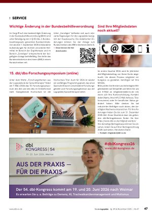 Vorschauseite 6: Aktuelle berufspolitische Aktivitäten des Verbandes in Bund und Ländern
