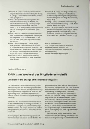 Vorschauseite 1: Kritik zum Wechsel der Mitgliederzeitschrift